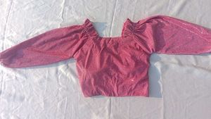Pink Glittry Crop Top