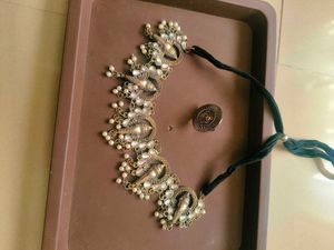 Oxidised Necklace with finger ring