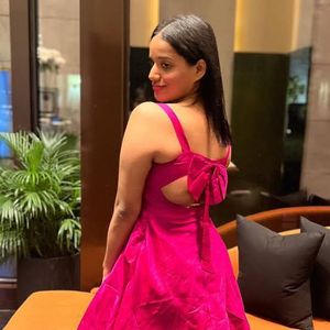 Hot Pink Dress Label Shaurya Sanadhya