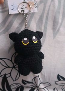 Crochet Cat Plush Toy Keychain