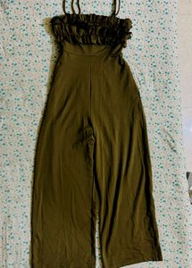 Olive Ruffled Jumpsuit
