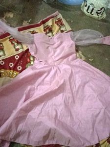 Cute Pink western Dress with pant