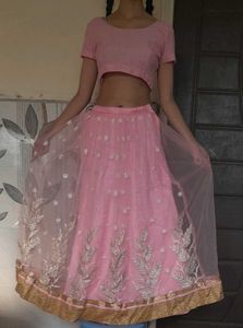 Pink Embroidered Lehenga Choli