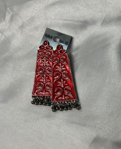 oxidized Red Fashion Dangle Earrings