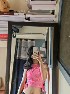 Pink Heart Print Top