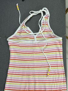 Striped Dress With Beads