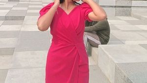 Short Body Corn Dress Pink Colour