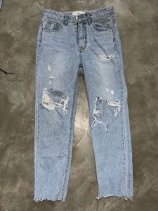 Women’s High-Waist Ripped Distressed Jeans