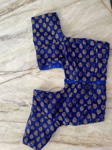 Blue Brocade Blouse