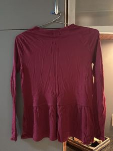Maroon Peplum Long Sleeve Top – Old Navy