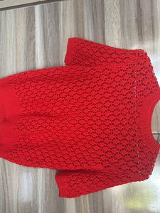 Beautiful Red Crochet Knit Top