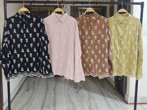 New Embroidery Brown Shirt