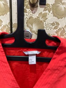 Red V-Neck Top