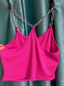 Pink Chain Detail Top