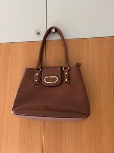Tan structured Handheld Bag