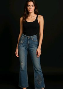 Embroidered Denim Jeans