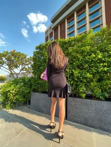 Black Long Sleeve Mini Dress