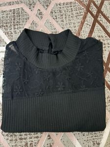 Black Lace Detail Top