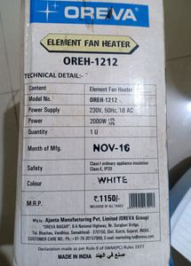 OREVA fan room heater.