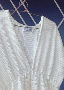 White Knit Mini Dress