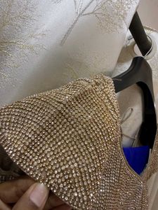 Royal Blue Saree with stiched heavy blouse