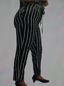 Women Striped Black Track Pant