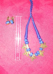 Blue Thread Necklace