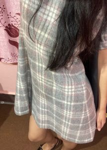 Plaid Mini wool Dress