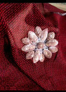 Floral Embroidered Maroon Saree
