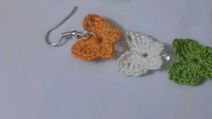 Crochet Tiranga Butterfly Earrings
