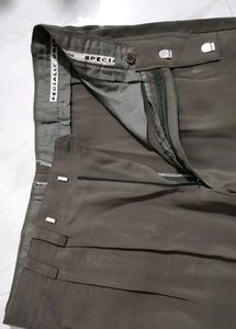 Olive Green Sequal Pleared Trousers