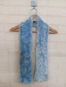 Light Blue Fuzzy Scarf