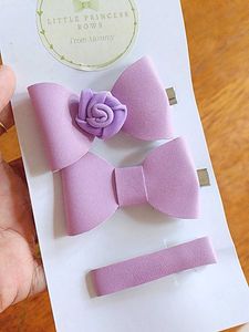 Cute Lavender Bow Hair Clips