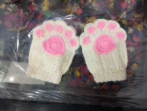 Kawaii Cat Paw Fingerless Gloves