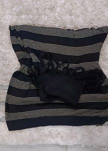 Striped High Neck T Shirt