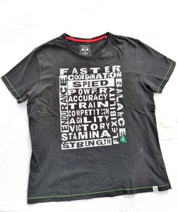 Teamspirit Black Printed Tee