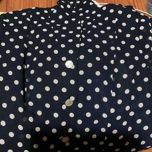 Chic Polka Dot Shirt Dress