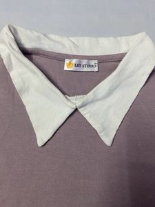 Lavender Top With Collar