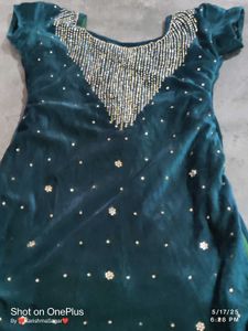 Velvet Green Kurti