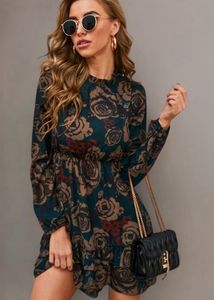 Floral Print Long Sleeve Dress