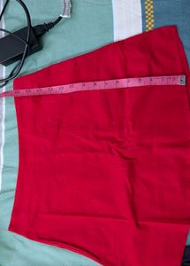 red mini skirt