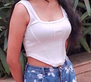 white corset crop top