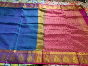 Elegant Blue & Pink Saree