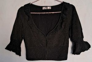 Ruffle Trim Cardigan