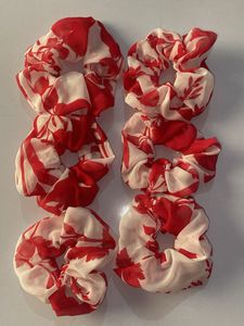 Red Floral Scrunchies