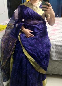 pure handloom chanderi batik print kaddi border