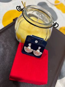 Pearl &amp; Crystal Fan Earrings