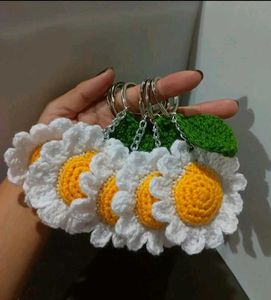 Crochet Sunflower Keychain