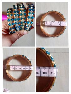 4 Blue color bangles set (glass material)