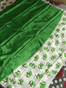 Green Floral Crape Saree